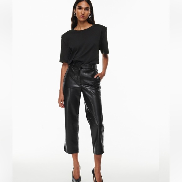 Babaton Command Cropped Pant Cropped Vegan Leather Pants Black 6 - Picture 8 of 8